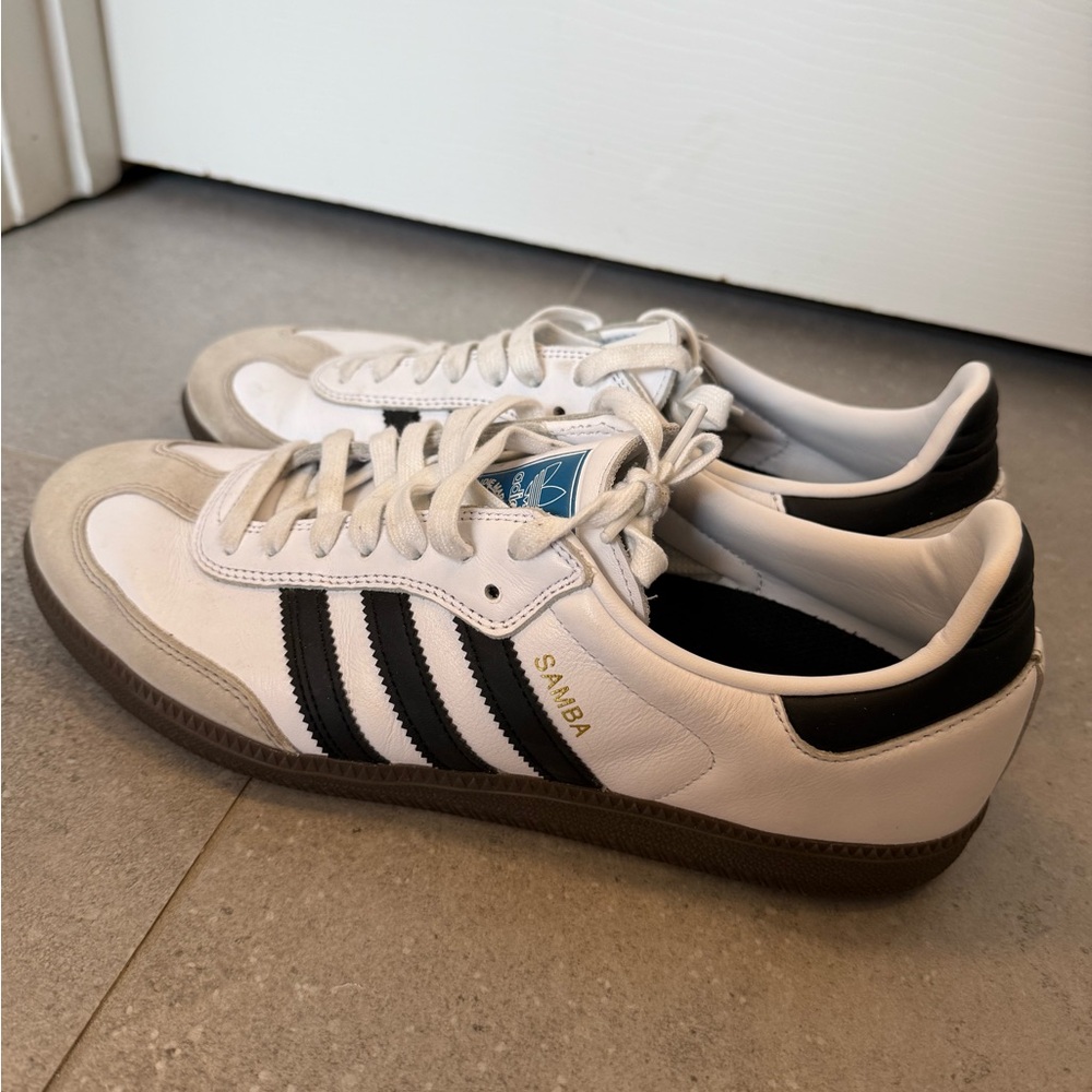 Adidas White and Black Samba Sneakers